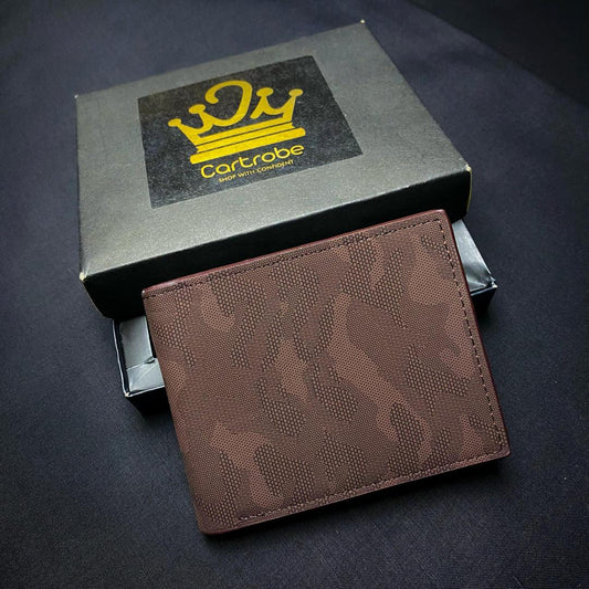 Unisex PU Leather Bi-Fold Wallet with 6 Card Slots & Zipper Pocket